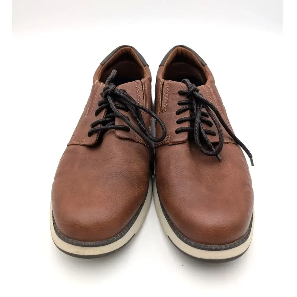 Dr. Scholl's Synergy Plain Toe Derby Shoes Men's Dark Tan Size US10M EU44